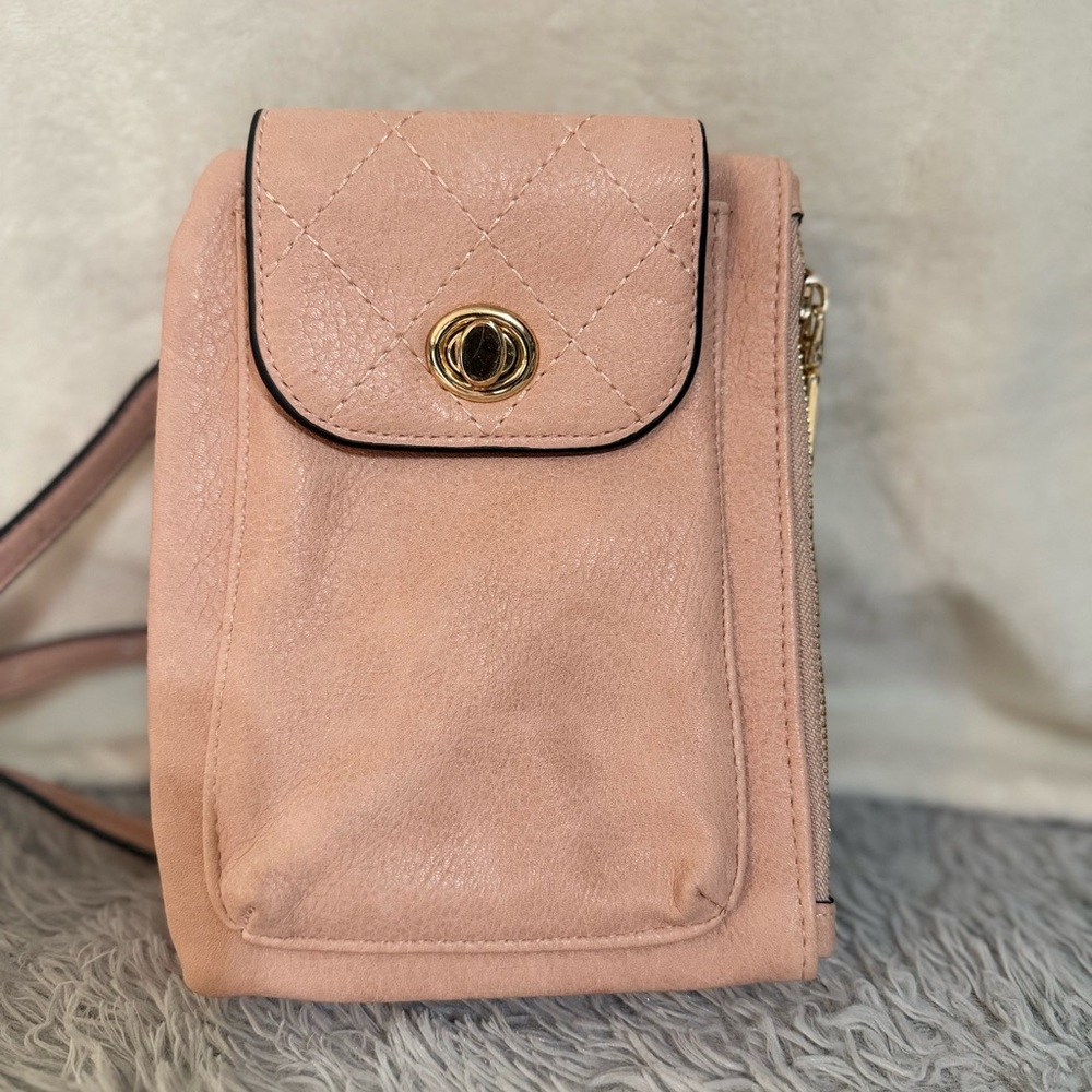 Blush Pink Crossbody Purse with Detachable Strap (NWOT)